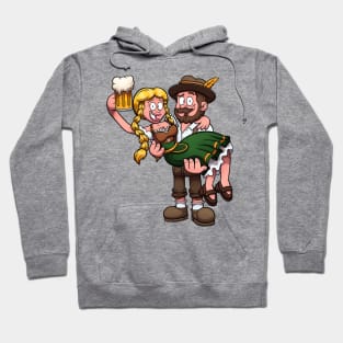 Bavarian Man Holding Oktoberfest Girl Hoodie